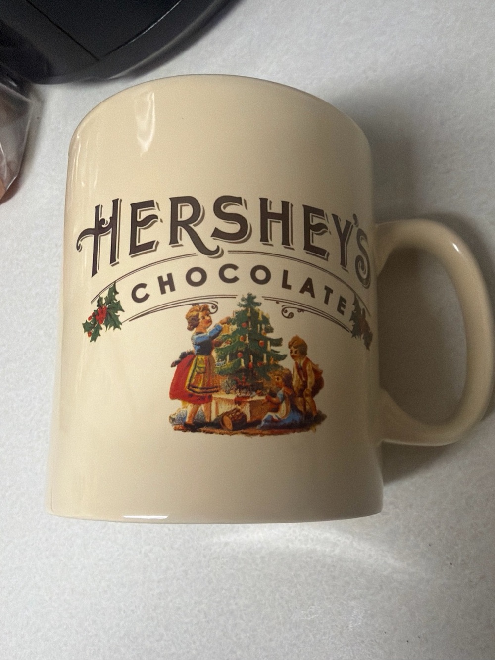 Cream Holiday Chocolate Mug